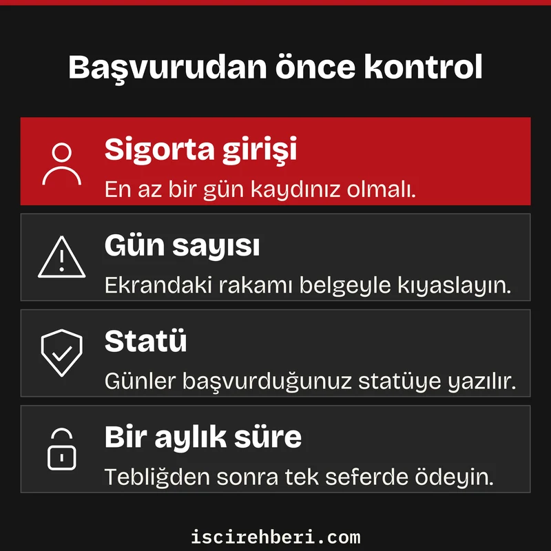 Başvurudan önce kontrol