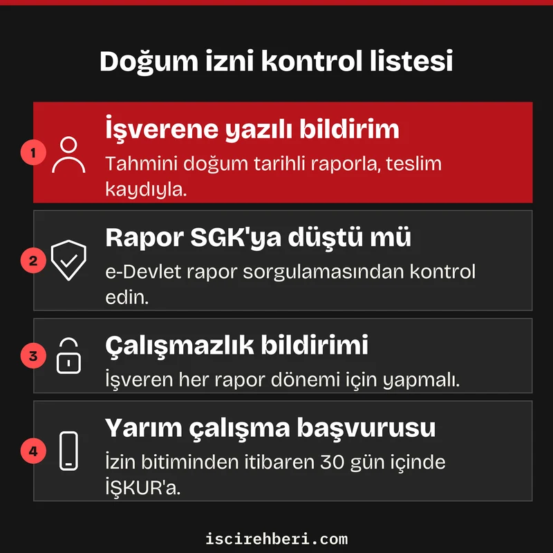 Doğum izni kontrol listesi