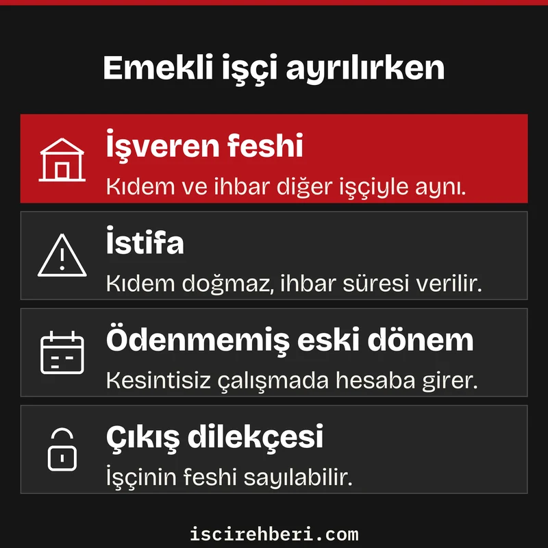 Emekli işçi ayrılırken