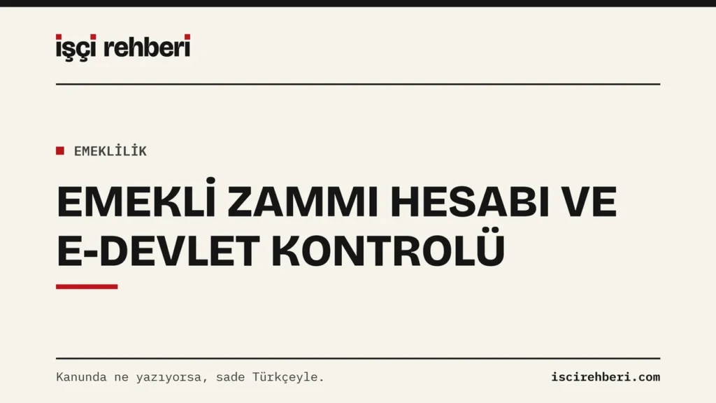 Emekli Zammı Hesabı: Ocak-Temmuz Artışı ve E-Devlet Kontrolü