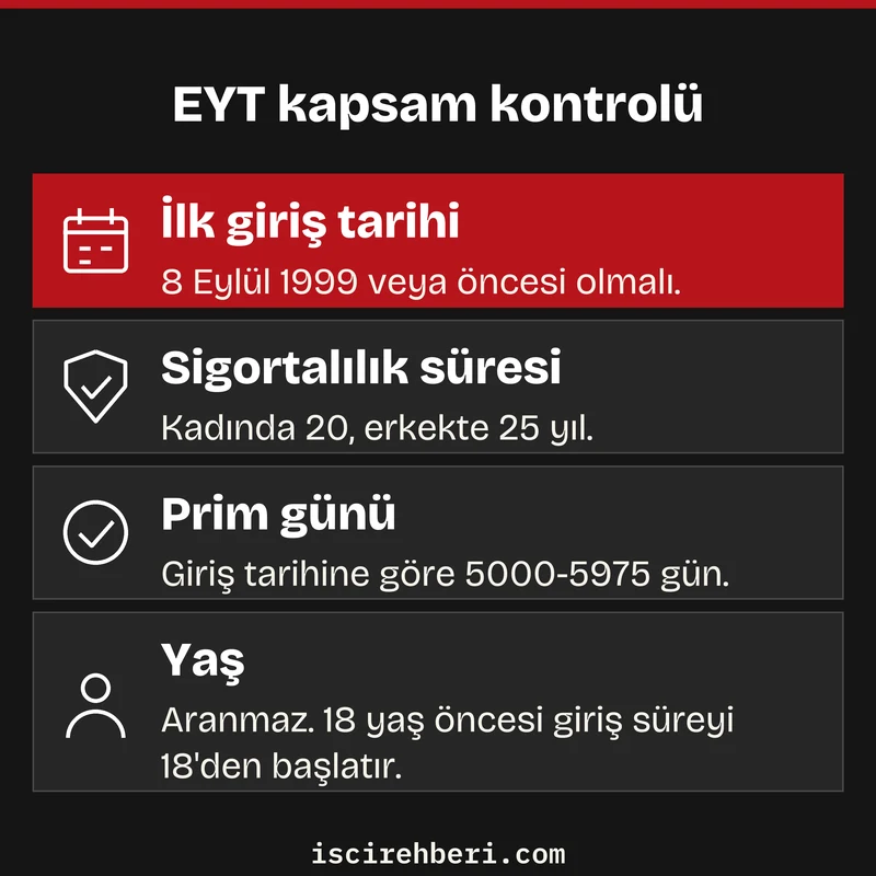 EYT kapsam kontrolü