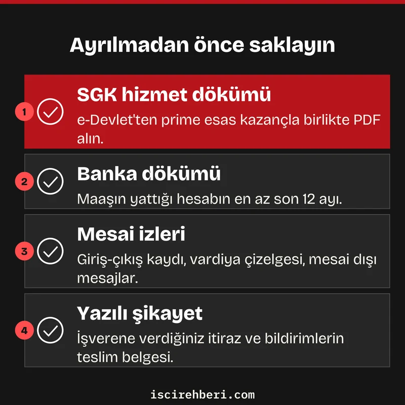 Ayrılmadan önce saklayın
