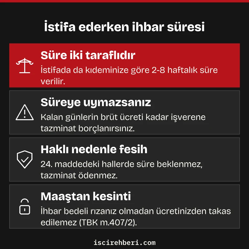 İstifa ederken ihbar süresi