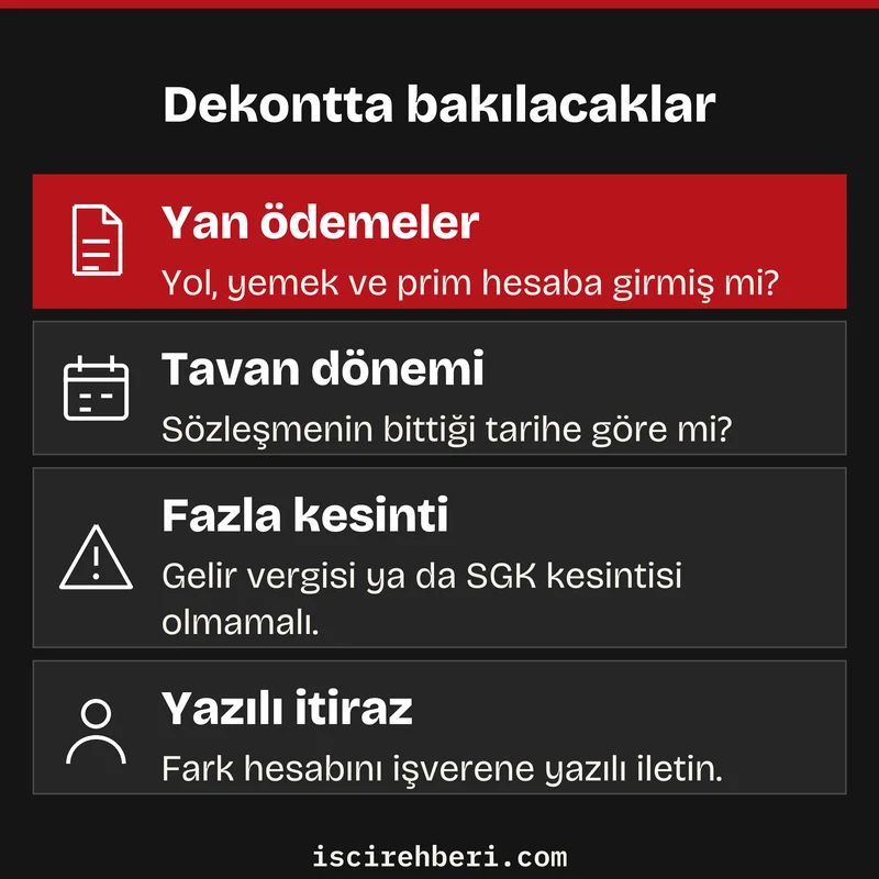 Dekontta bakılacaklar