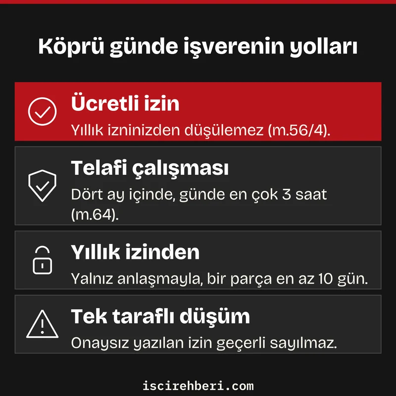 Köprü günde işverenin yolları
